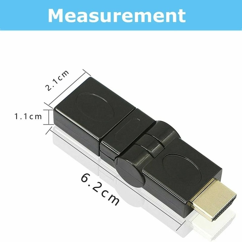 HDMI Right Angle Adapter Male To Female Swivel Connector For Wall Mount TVs And Tight Spaces 4