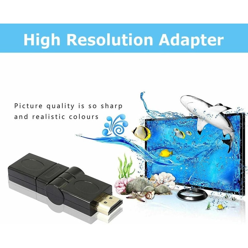 HDMI Right Angle Adapter Male To Female Swivel Connector For Wall Mount TVs And Tight Spaces 7