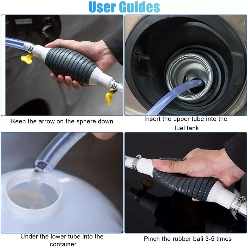 Portable Manual Siphon Pump Fuel Transfer Pump For Gasoline Petrol And Water 6