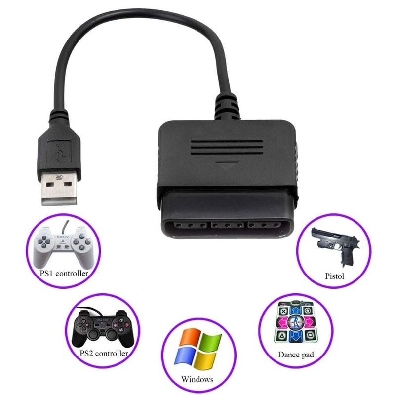 Controller Adapter Cable USB Converter For PlayStation 1