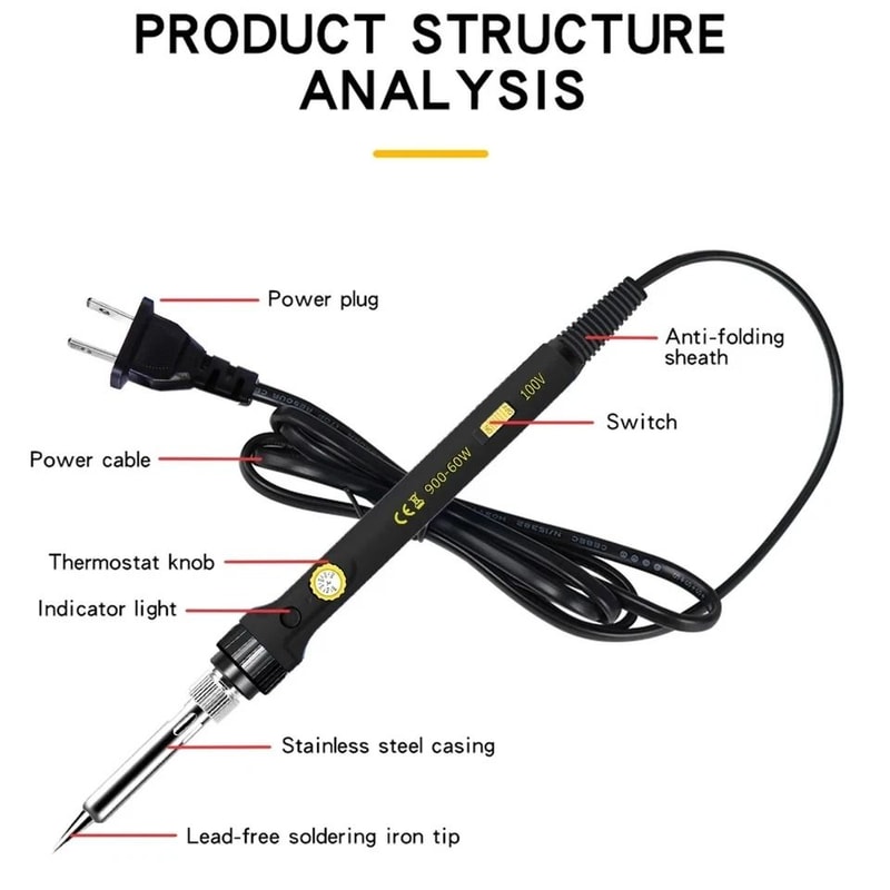 Soldering Iron Kit Adjustable Temperature Electronics Repair Tool Set 3