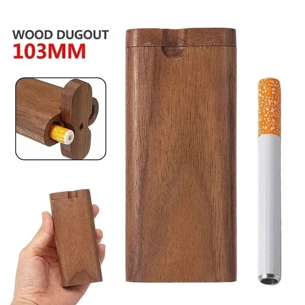 Wooden Dugout One Hitter Kit With Self Cleaning Bat And Poker 1