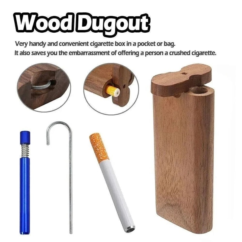 Wooden Dugout One Hitter Kit With Self Cleaning Bat And Poker 9
