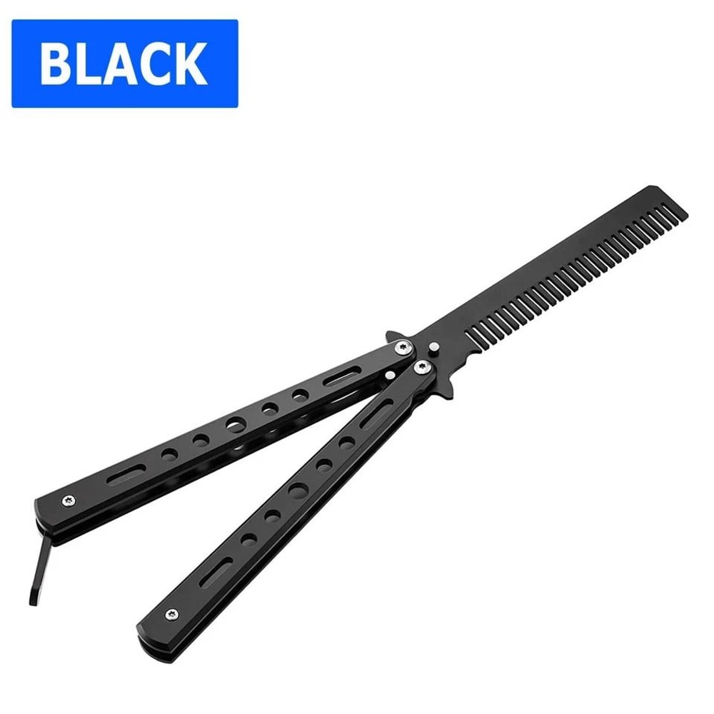 Butterfly Trainer Comb Metal Balisong Practice Tool For Safe Skill Training 1