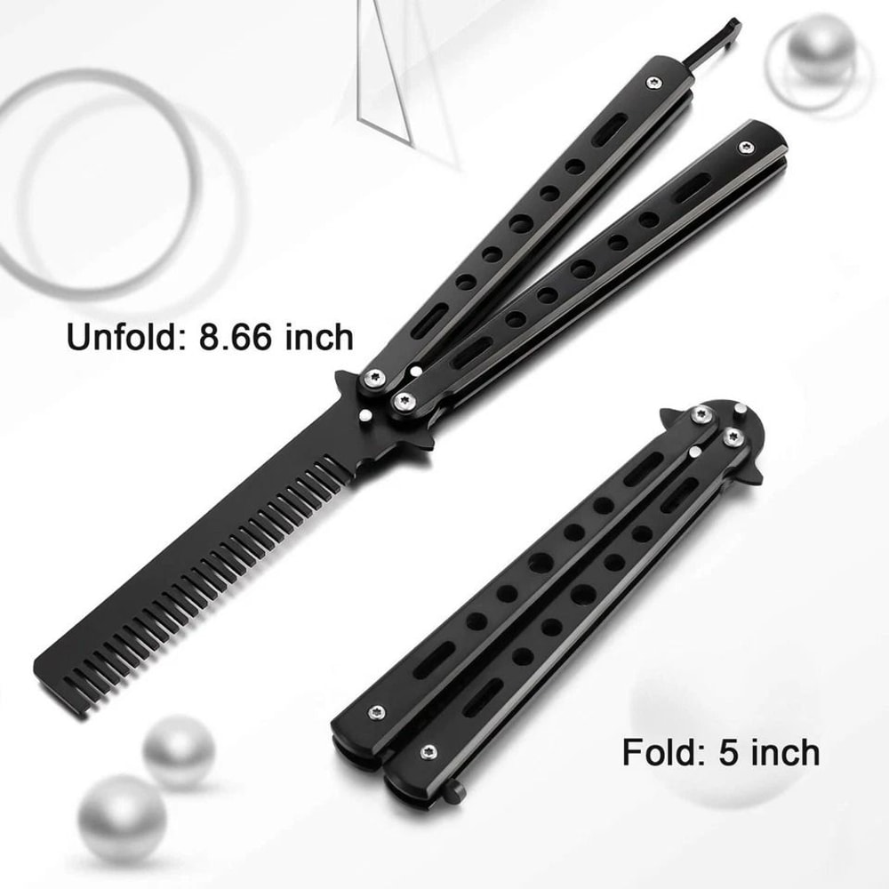 Butterfly Trainer Comb Metal Balisong Practice Tool For Safe Skill Training 6