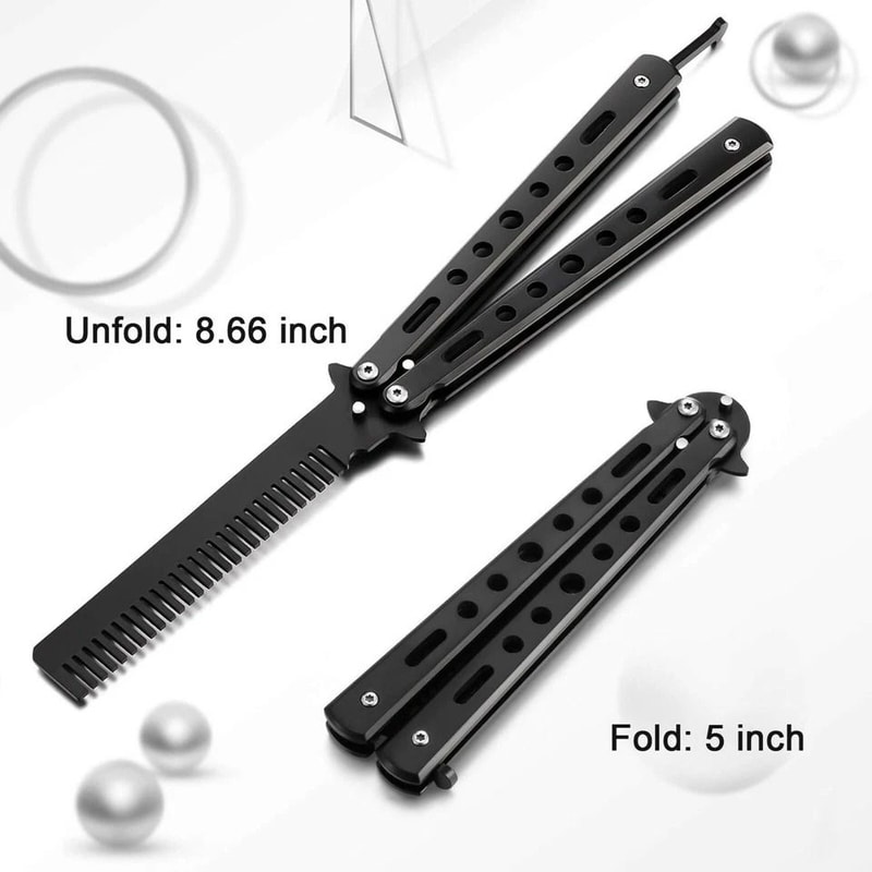 Butterfly Trainer Comb Metal Balisong Practice Tool For Safe Skill Training 6