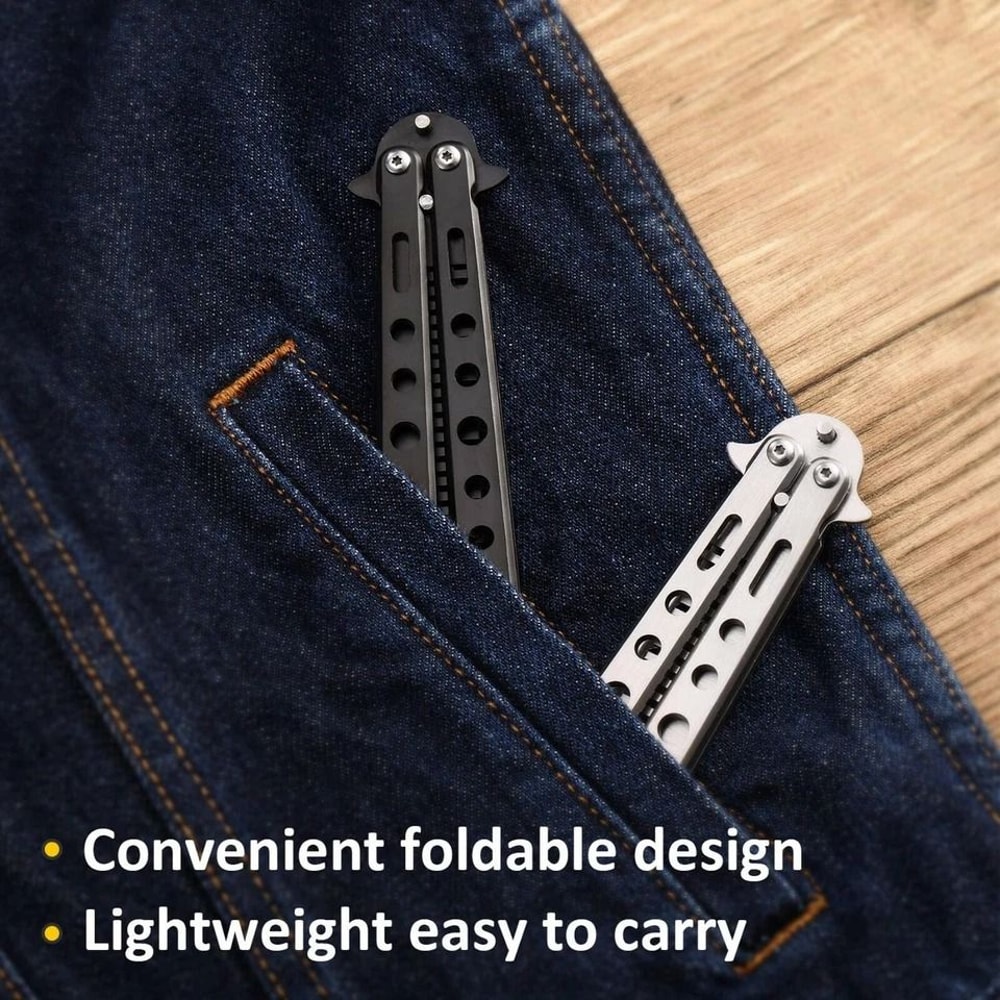 Butterfly Trainer Comb Metal Balisong Practice Tool For Safe Skill Training 9