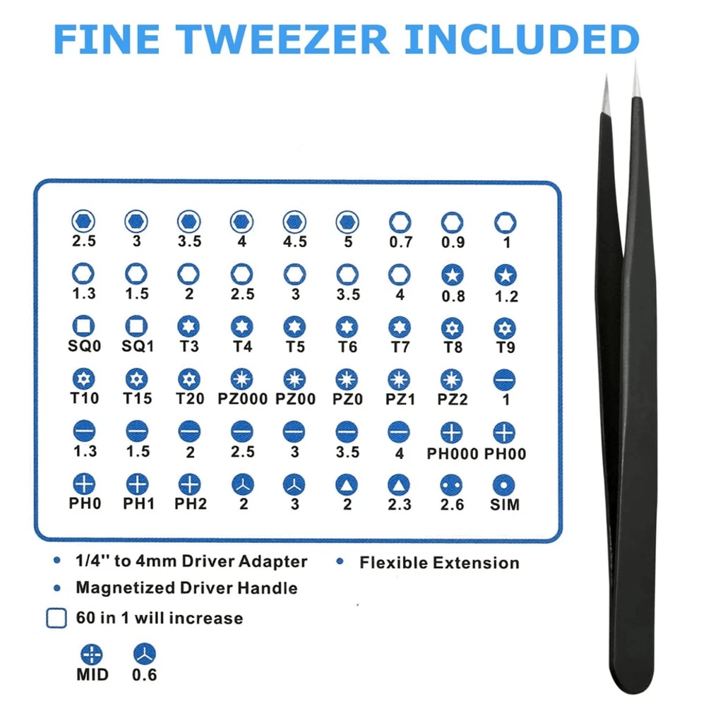 Precision Screwdriver Set Computer Repair Kit For Laptop Phone And Electronics 8