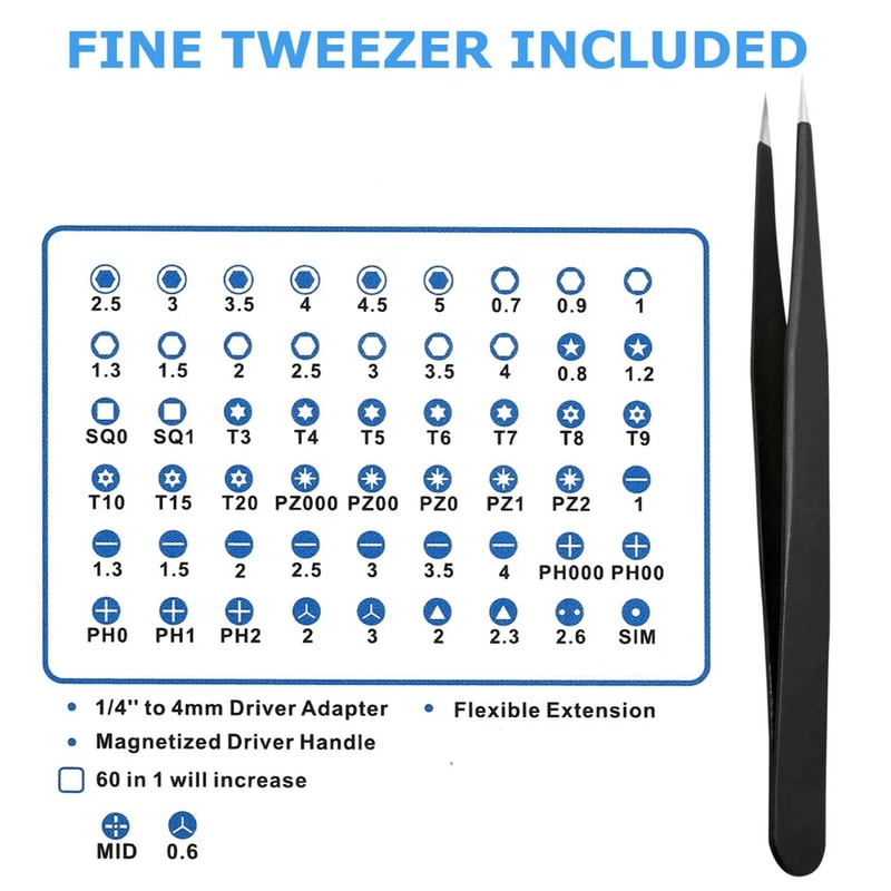 Precision Screwdriver Set Computer Repair Kit For Laptop Phone And Electronics 8