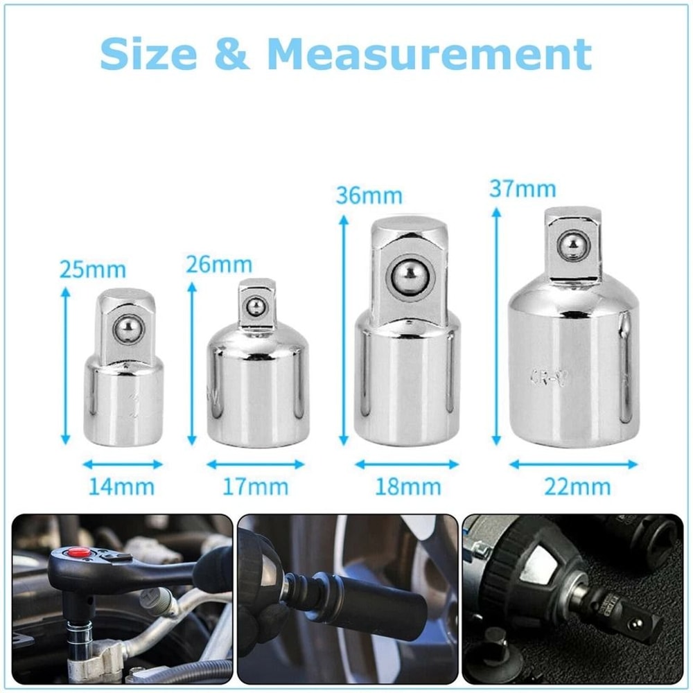 Impact Socket Adapter Set Drive Reducer Converter Kit 8