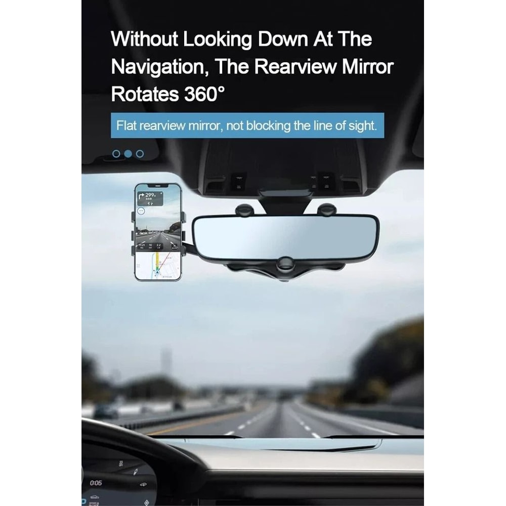 Rear View Mirror Phone Holder Car Mount For IPhone And Android 1