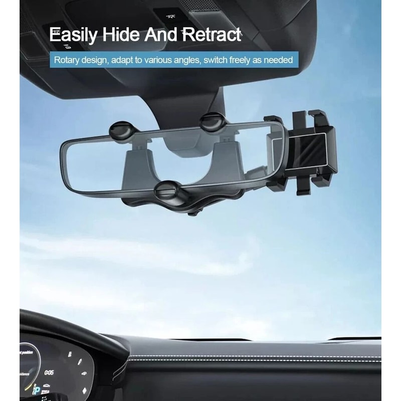 Rear View Mirror Phone Holder Car Mount For IPhone And Android 2