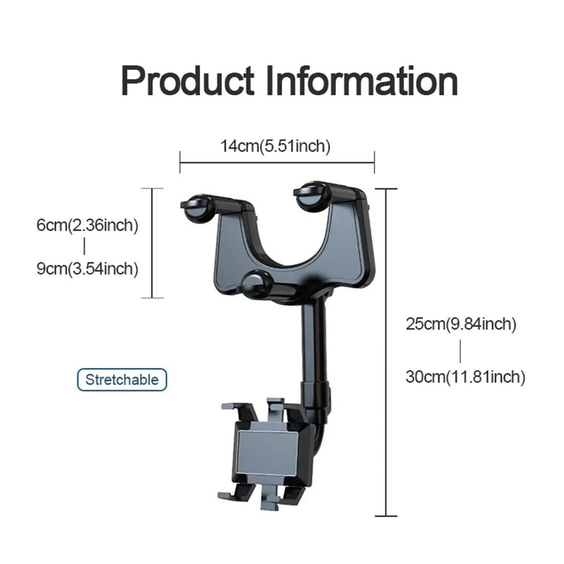 Rear View Mirror Phone Holder Car Mount For IPhone And Android 5