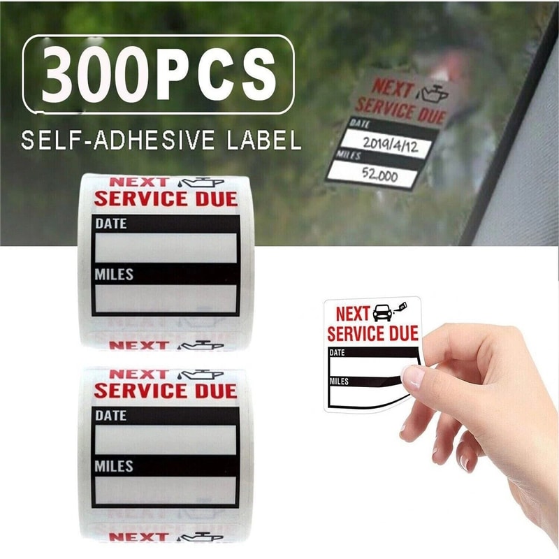 Made Oil Change Reminder Stickers Roll Count Clear Service Labels 10