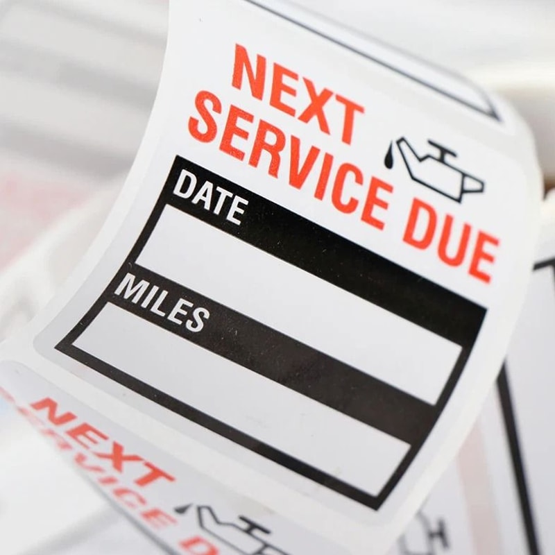 Made Oil Change Reminder Stickers Roll Count Clear Service Labels 2