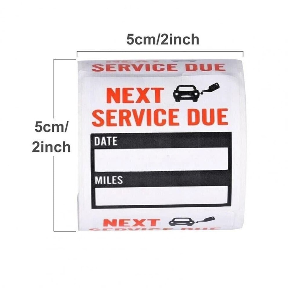 Made Oil Change Reminder Stickers Roll Count Clear Service Labels 3