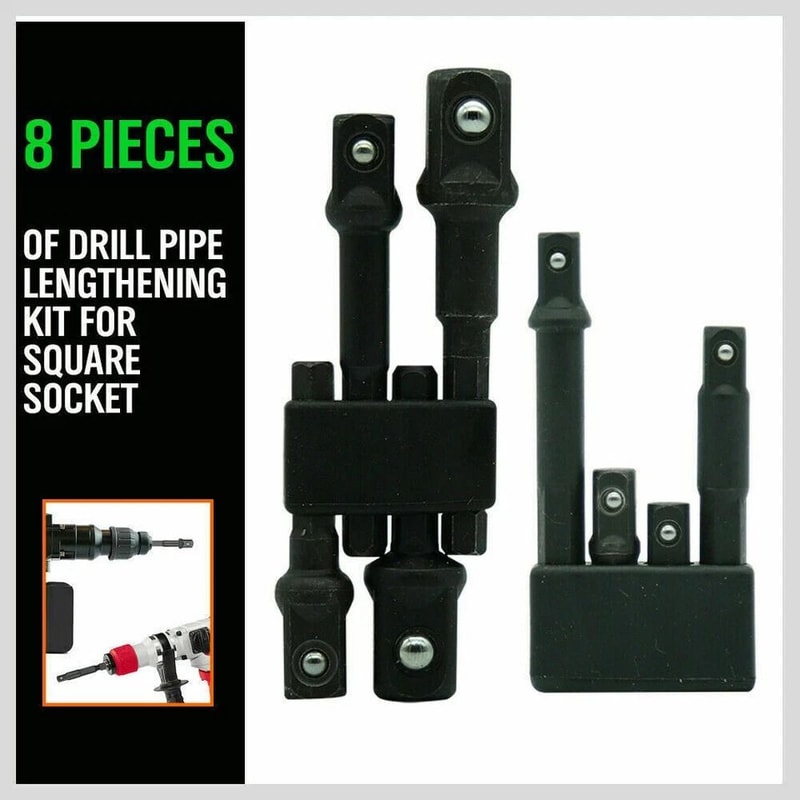 Impact Socket Adapter Set With Hex Shank Drill Socket Extensions 2
