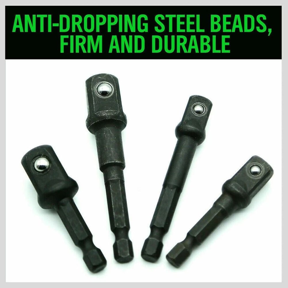 Impact Socket Adapter Set With Hex Shank Drill Socket Extensions 3