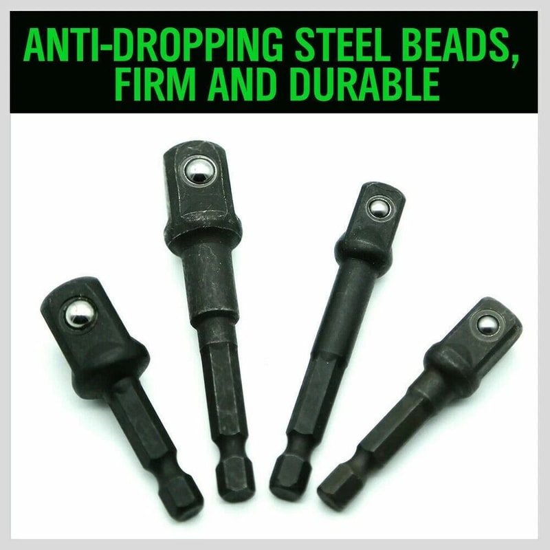 Impact Socket Adapter Set With Hex Shank Drill Socket Extensions 3