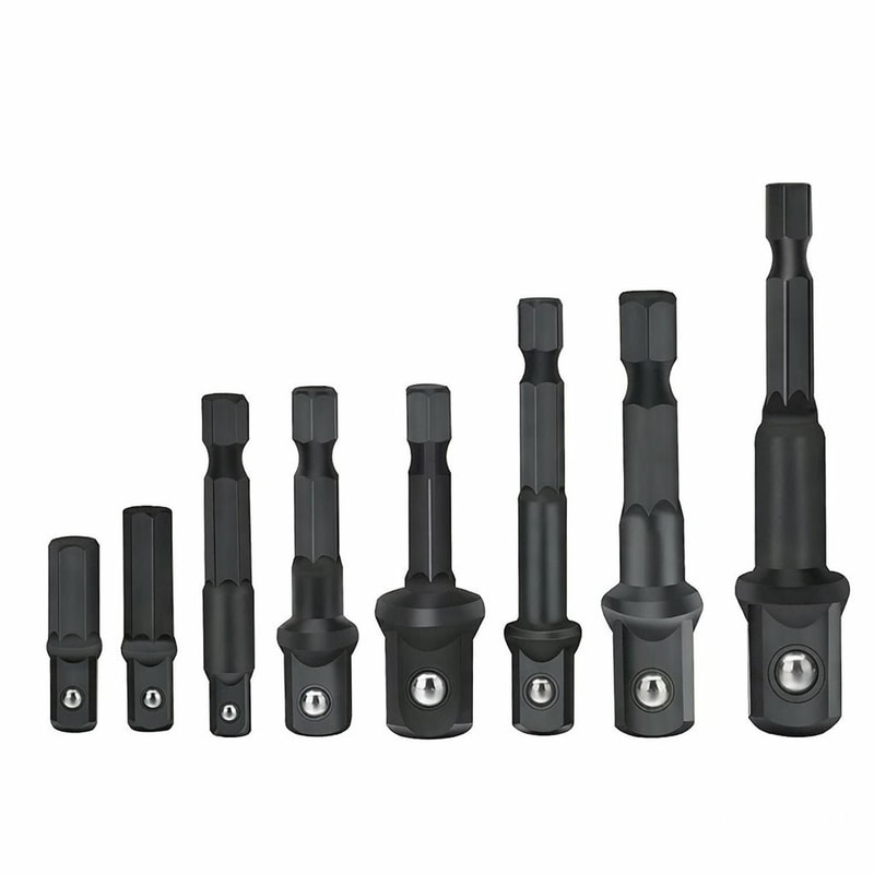 Impact Socket Adapter Set With Hex Shank Drill Socket Extensions 0