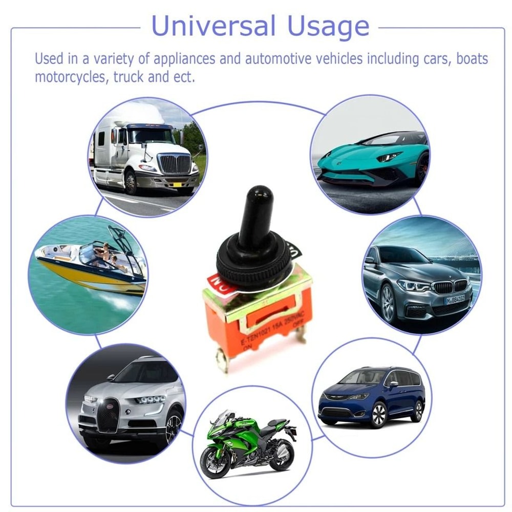 Heavy Duty Waterproof Toggle Switch SPST On Off Terminal Marine Car Boat 6