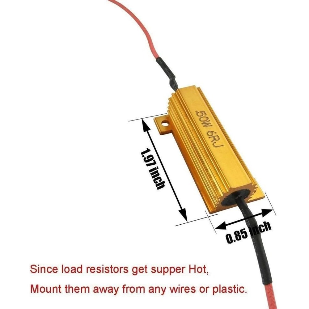 LED Load Resistor Kit Hyper Flash Fix For Turn Signal LED Bulbs 1