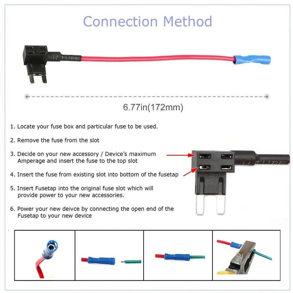 Fuse Tap Adapter Kit For Automotive AddaCircuit Mini ATM APM Blade Fuses 4