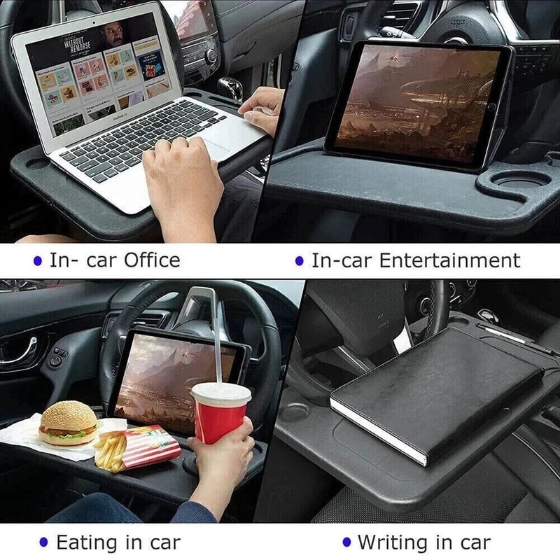 Car Steering Wheel Desk Tray For Laptop Drink Portable Work Table For OntheGo 3