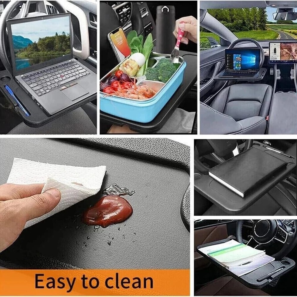 Car Steering Wheel Desk Tray For Laptop Drink Portable Work Table For OntheGo 5
