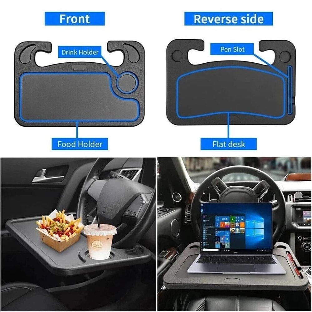 Car Steering Wheel Desk Tray For Laptop Drink Portable Work Table For OntheGo 6