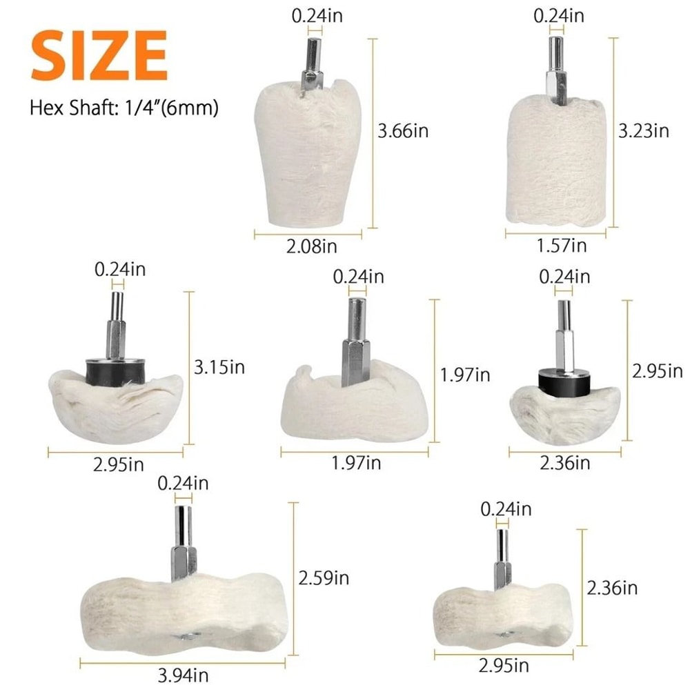 Car Polisher Pads Buffing Wheel Drill Kit For Aluminum Stainless More 4
