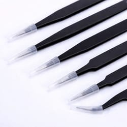 anti-static precision tweezers kit for electronics esd safe, carbon fiber forceps for pcb repair