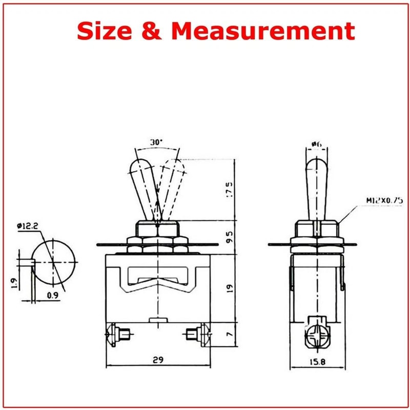 Heavy Duty Toggle Switch ONOFF For Car Boat 4