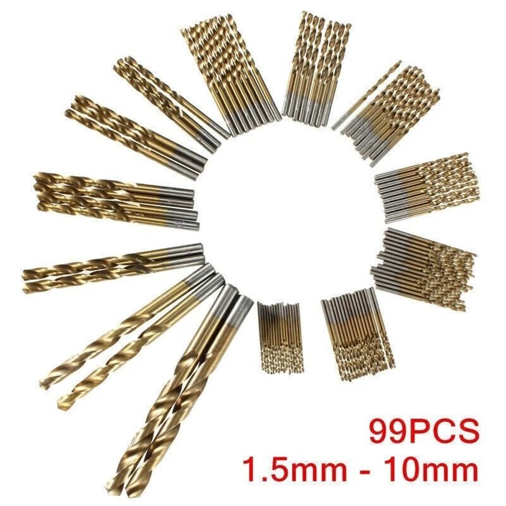 HSS Titanium Drill Bit Set For Wood Metal Plastic MultiPurpose Twist Drill Bits 3