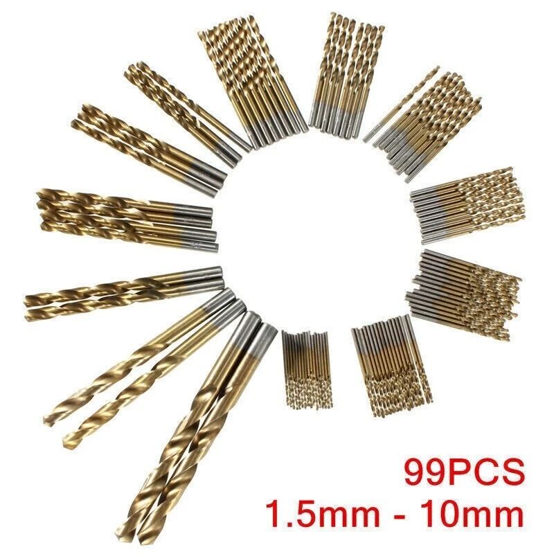 HSS Titanium Drill Bit Set For Wood Metal Plastic MultiPurpose Twist Drill Bits 3