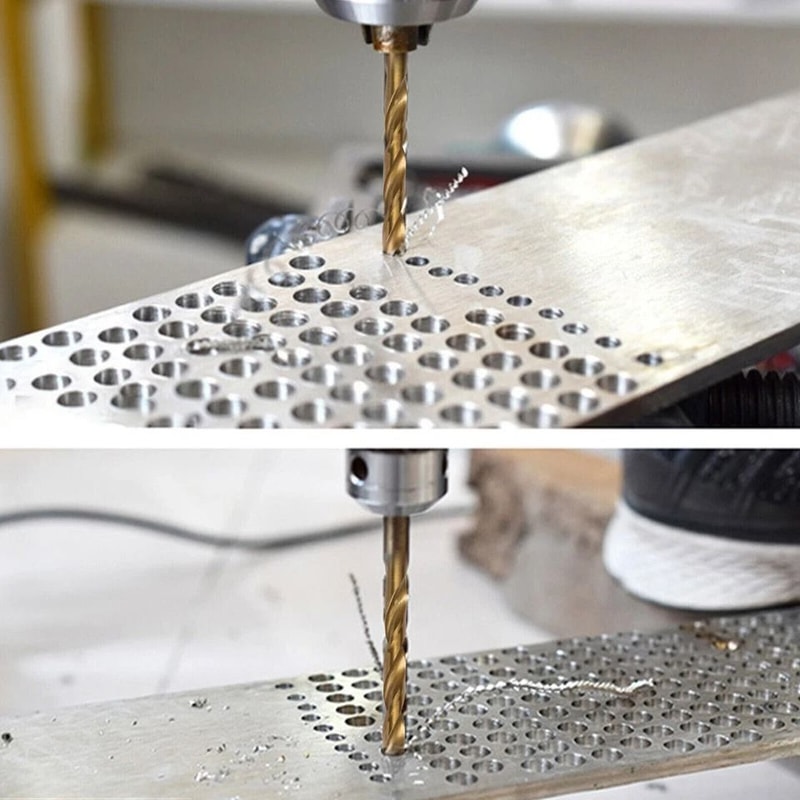 HSS Titanium Drill Bit Set For Wood Metal Plastic MultiPurpose Twist Drill Bits 9