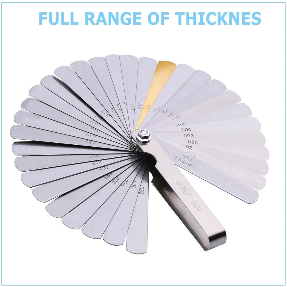 32 Blade Dual Reading Feeler Gauge For Spark Plug And Valve Clearance Metric SAE 10
