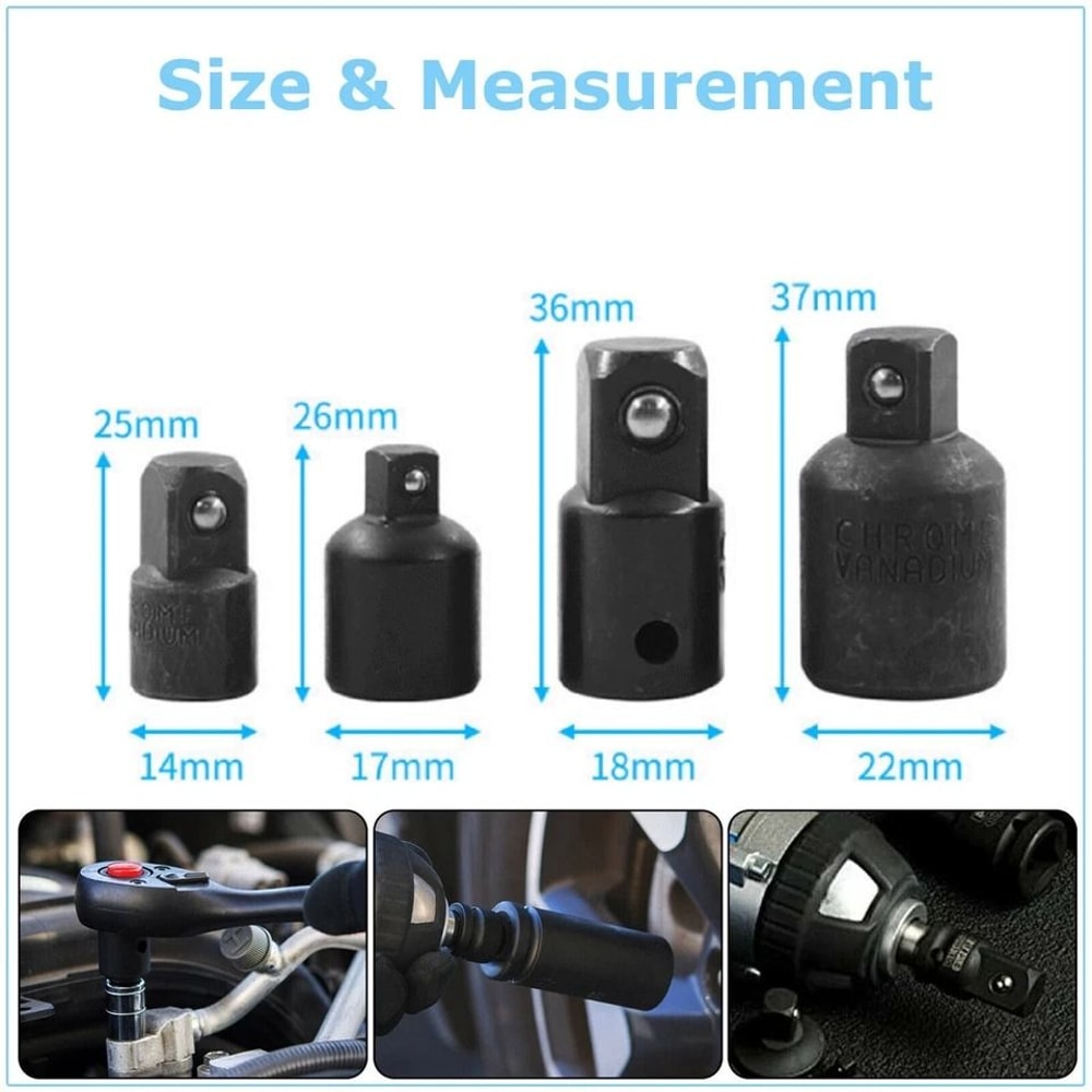 Impact Socket Adapter Set Chrome Vanadium Drive Reducer Set 1