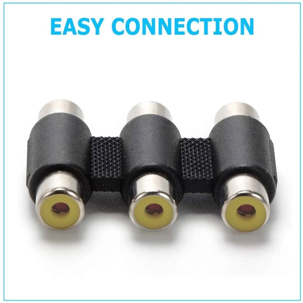 Triple RCA Female To Female Coupler For TV DVD Console RCA Adapter AV Extension Connector 1