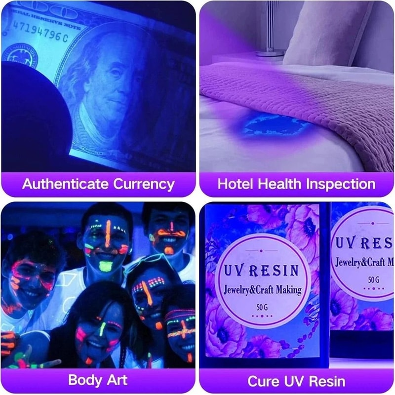 LED UV Flashlight 395nm Black Light Torch For Pet Stains Scorpions And Inspection 4