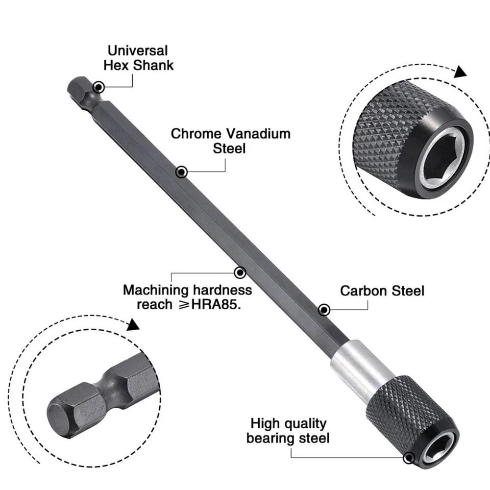 Bit Holder Set Quick Release Hex Shank Drill Bit Extension 3