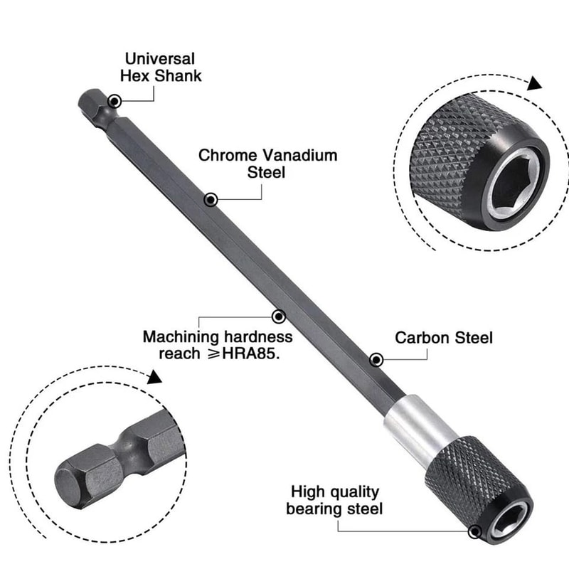 Bit Holder Set Quick Release Hex Shank Drill Bit Extension 3