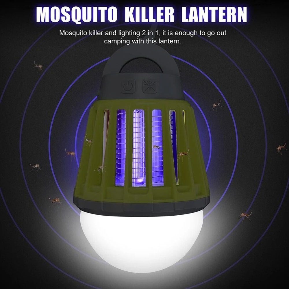 Outdoor Bug Zapper Mosquito Killer Lamp With LED Lantern Insect Trap For Patio Yard 1