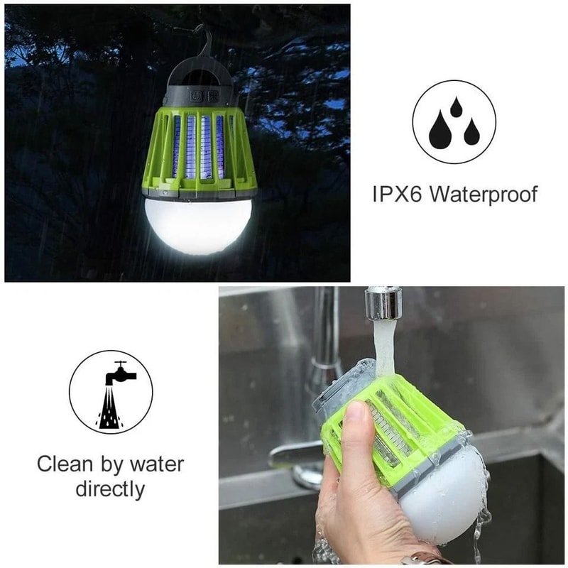 Outdoor Bug Zapper Mosquito Killer Lamp With LED Lantern Insect Trap For Patio Yard 3