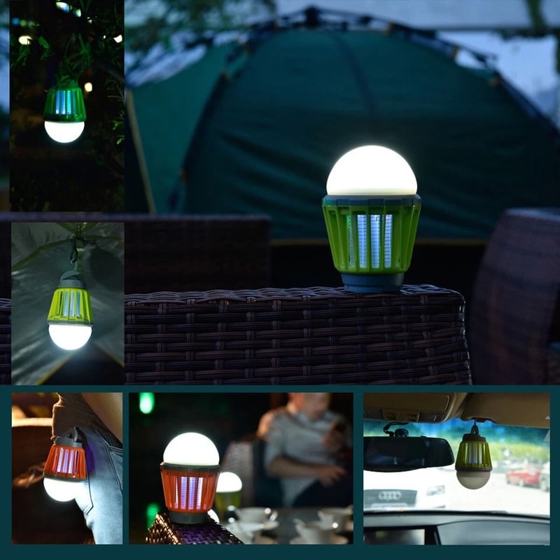 Outdoor Bug Zapper Mosquito Killer Lamp With LED Lantern Insect Trap For Patio Yard 5