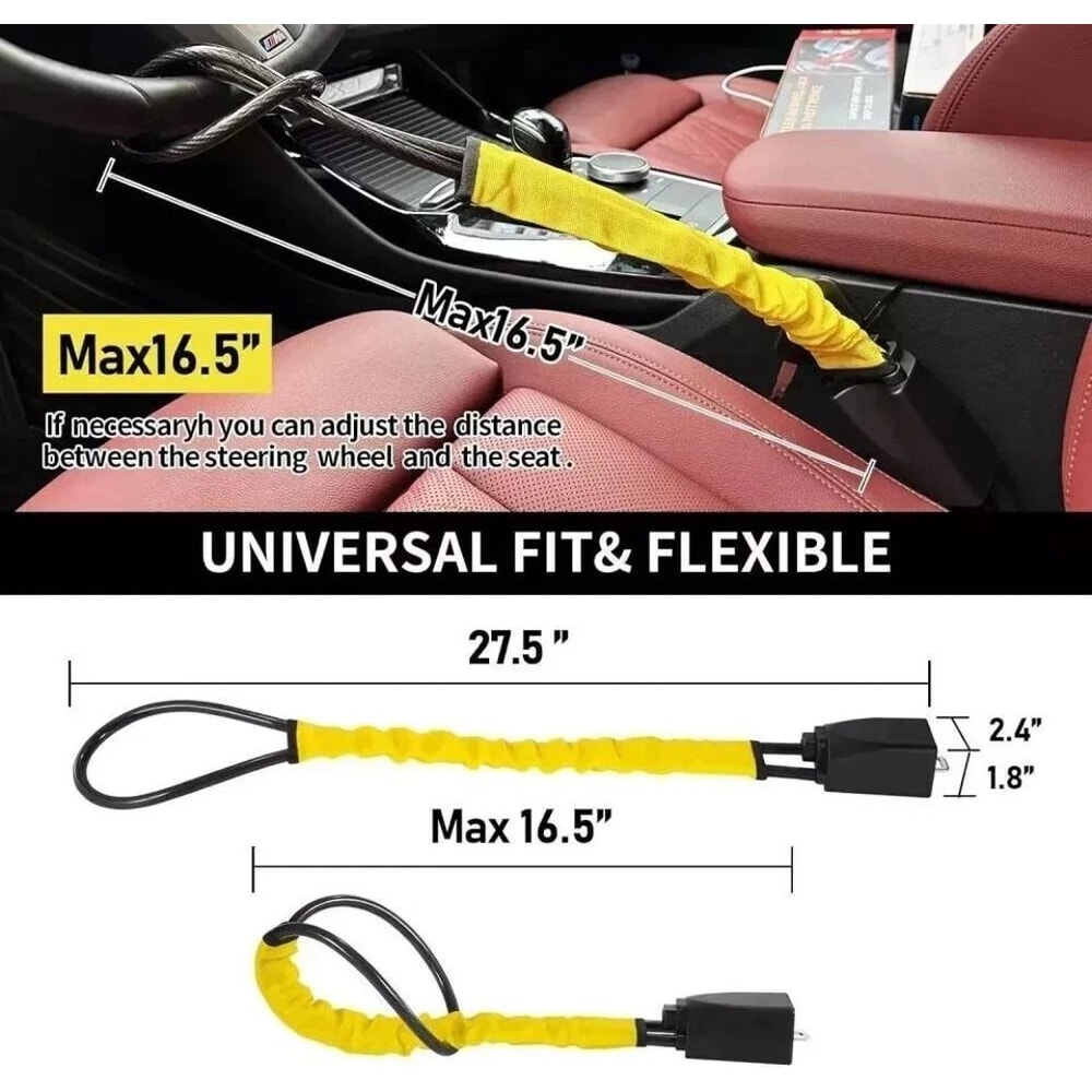 Universal AntiTheft Steering Wheel Lock For Car Truck SUV Heavy Duty Vehicle Protection 1