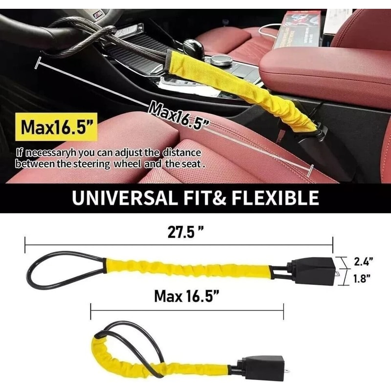 Universal AntiTheft Steering Wheel Lock For Car Truck SUV Heavy Duty Vehicle Protection 1