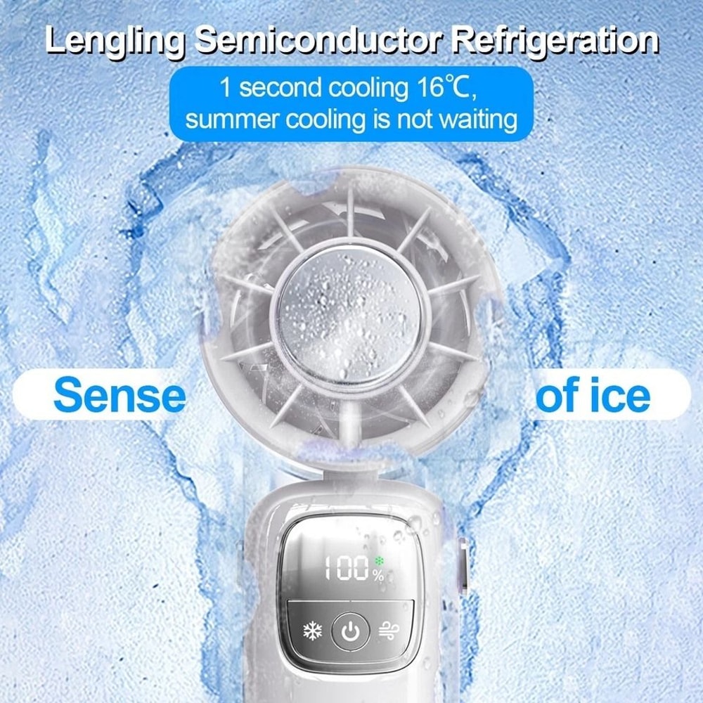 Cooling Handheld Fan With Ice Cooler Speeds Quiet Portable Fan 2
