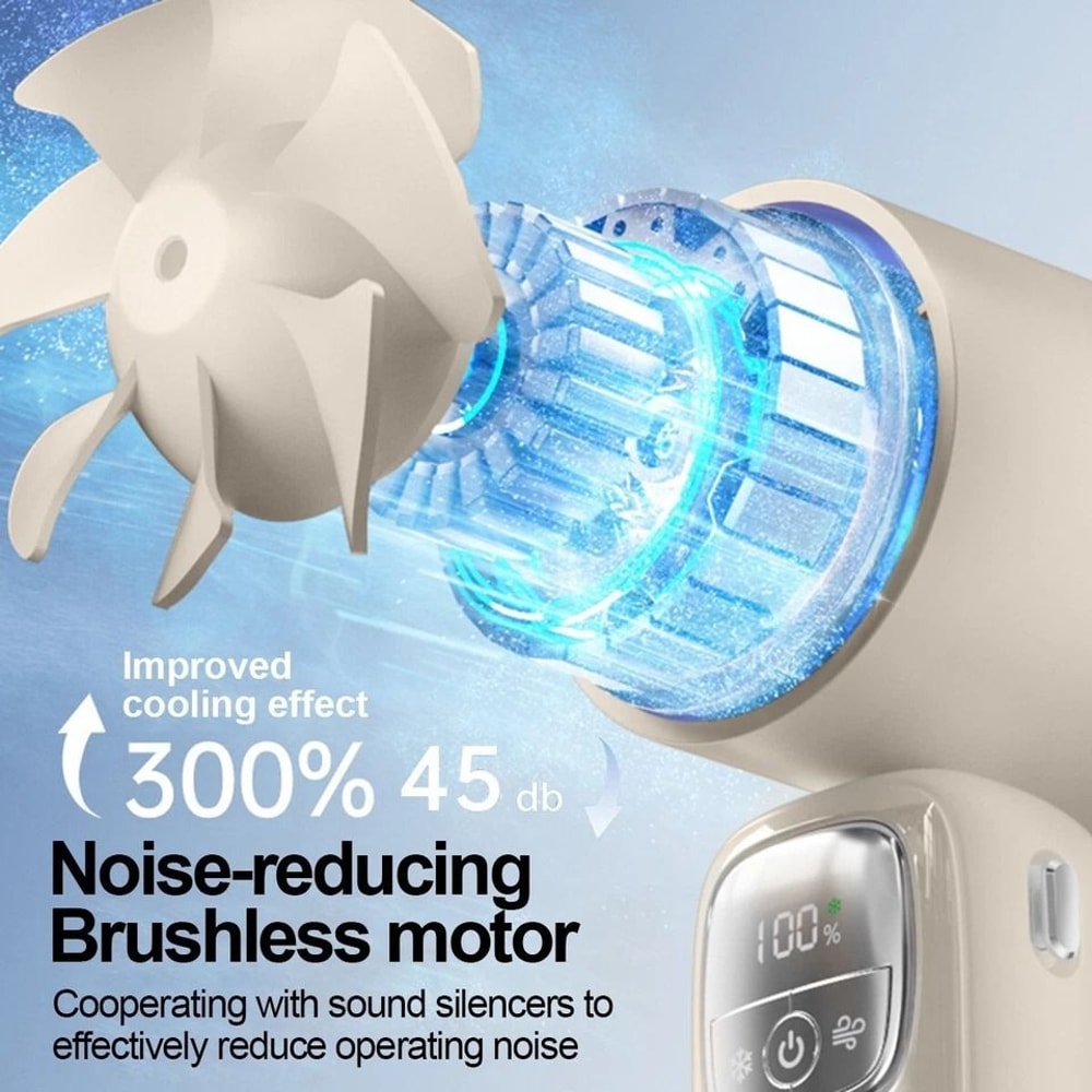 Cooling Handheld Fan With Ice Cooler Speeds Quiet Portable Fan 3