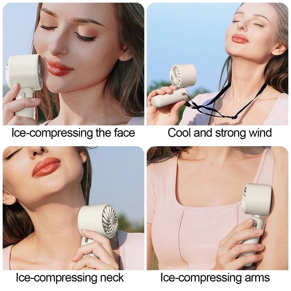 Cooling Handheld Fan With Ice Cooler Speeds Quiet Portable Fan 5